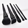 Wholesale Profession High Quality 5Pcs Black  Handle Travel Cosmetic Brushes Flat Foundation Blush Makeup Brushes Set